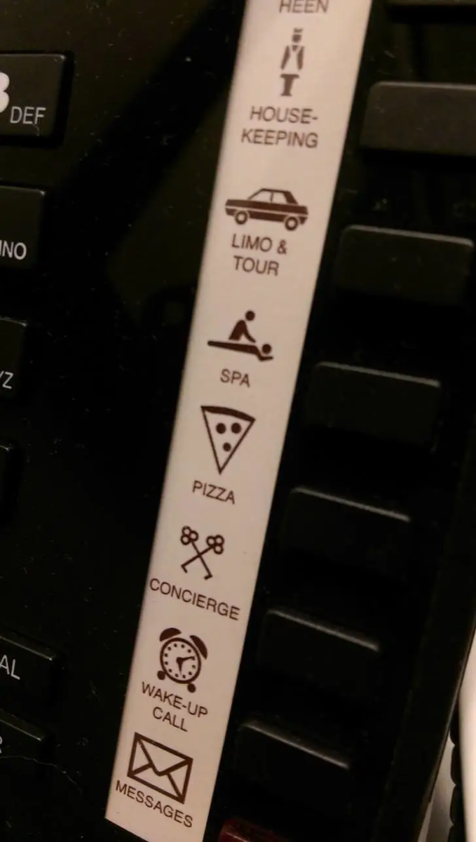 Ordering pizza from a hotel phone