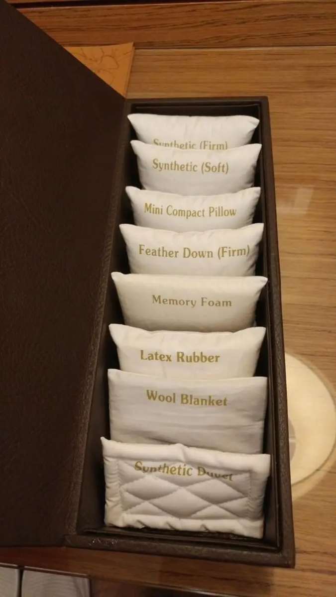 Pillow menu in hotel