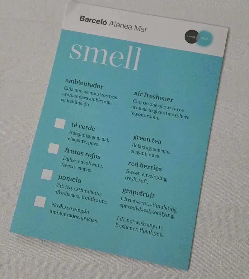Room scent selection