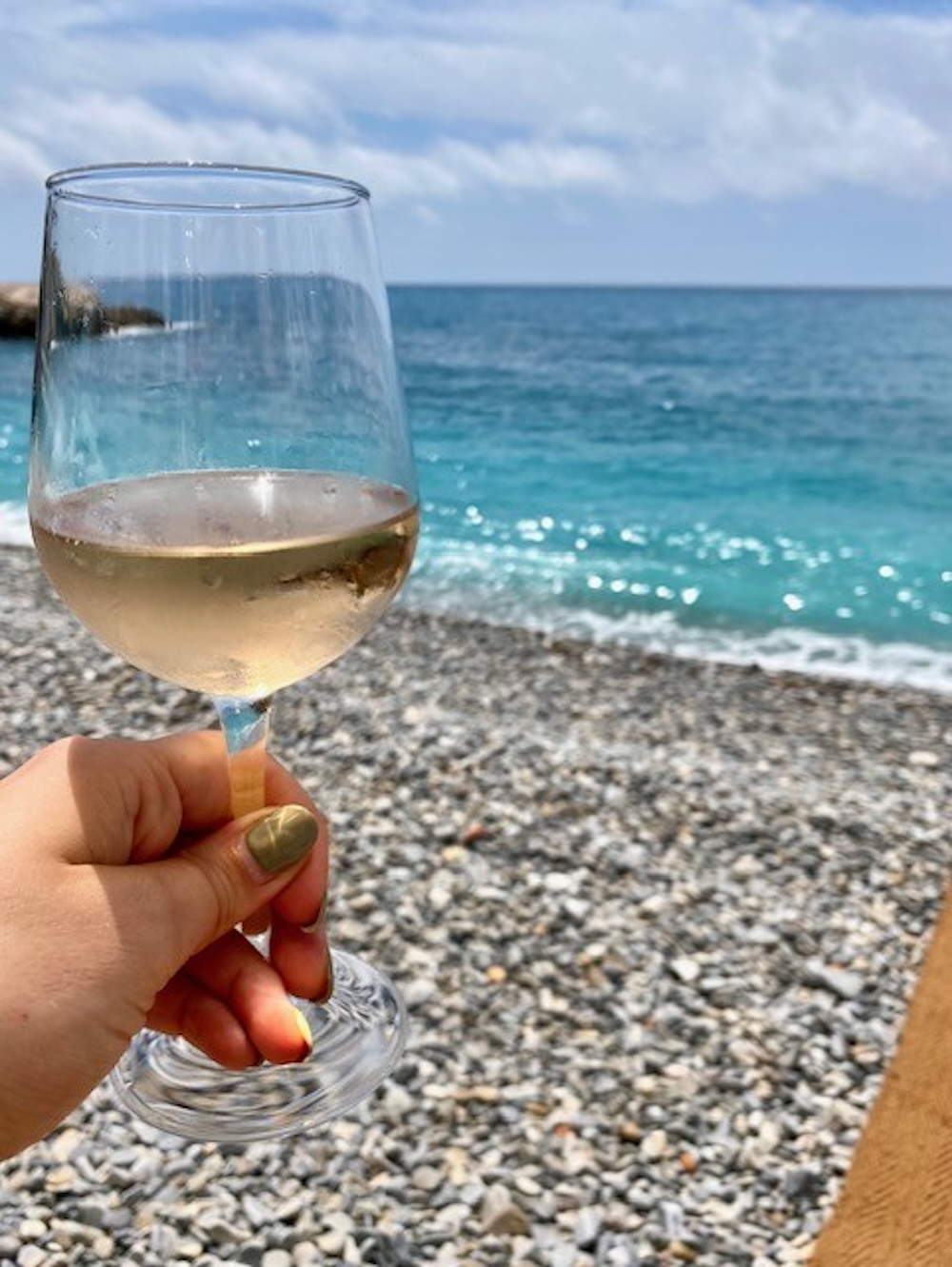 Antibes, a glass of wine